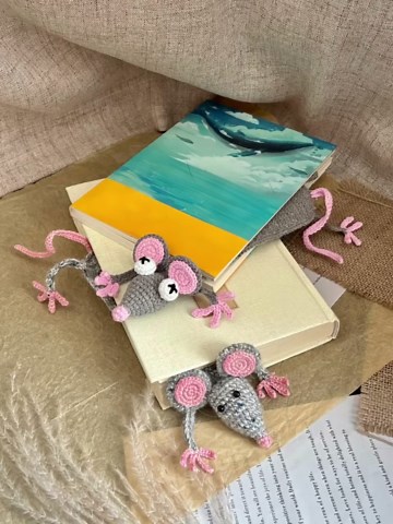 Funny Rat Bookmark Crochet Pattern, PDF Video Crochet Bookmark Pattern, Amigurumi Animal, Beginner Friendly Tutorial, Gift for Book Lover