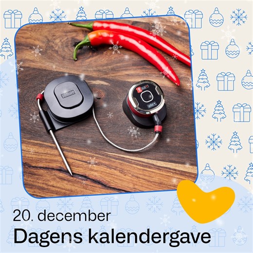 Glædelig 20. december 🎄 ✨ Dagens låge gemmer på et Weber iGrill Mini digitalt termometer – et smart redskab til præcis tilberedning 🔥 (Vejl. pris: 649 kr.) ✨ Sådan deltager du i dagens lodtrækning: 👉 Udfyld formularen her: https://www.detfagligehus.dk/om-os/priser-og-vilkaar/julekalender-2025 👉 Følg Det Faglige Hus på Facebook og se, hvad der gemmer sig bag de næste låger (frivilligt – ikke et krav for at deltage). 🎁 Vi udlodder en ny gave hver dag. Vinderen kontaktes direkte og offentliggø