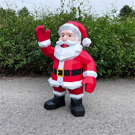 Santa Claus Papercraft PDF, SVG Template for Cricut Projects: 3D Christmas Decor, Diy Paper Sculpture, Christmas Gifts, Low Poly Origami - Etsy Canada