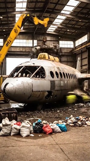 59 ton plane gets completely dismantled #recycling #aviation
