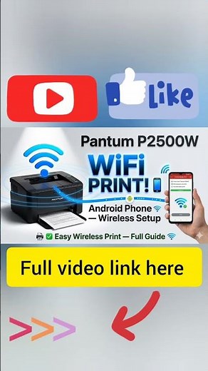 How to Connect Pantum 2500W Printer to Android Phone With WiFi | Easy Wireless Setup & Print. #short