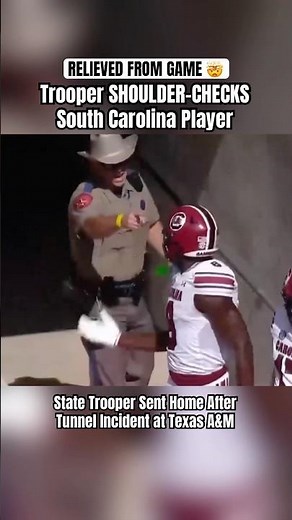 Texas State Trooper SHOULDER-CHECKS South Carolina Player