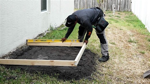 I built a concrete slab for my shed! 🏠