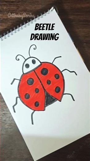 Beetle Drawing 🐞 | Easy Acrylic Art | Simple & Satisfying Painting