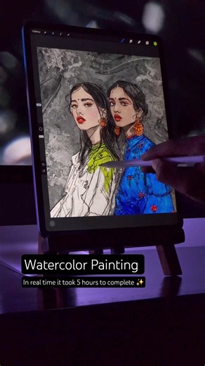 DIGITAL ART Painting Portrait✨️ #art #digitalart #drawing #shorts #illustartion