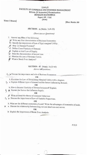 business economics 5th semester b.com computer applications kakatiya university telugu