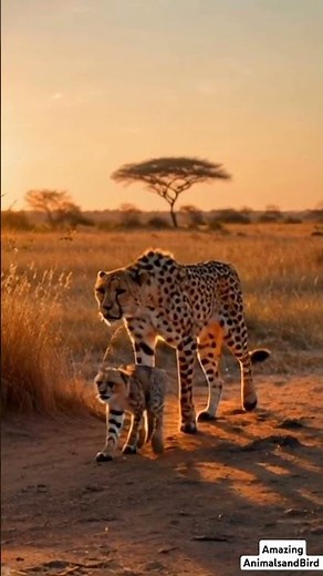 Adorable Cheetah Mom and Baby Stroll in the Wild | Heartwarming Cheetah Family Moments
