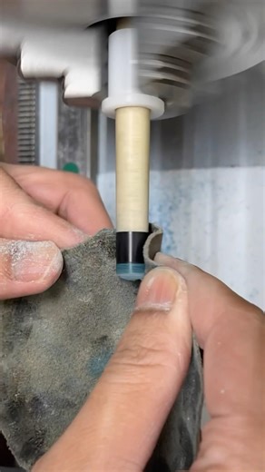 Elk Master tip installation on a classic snooker cue