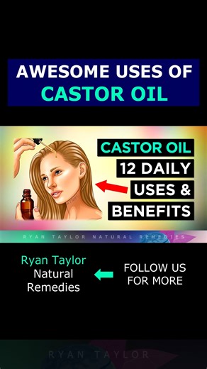 57K views · 837 reactions | 12 Awesome Uses of CASTOR OIL (Daily Use) #castoroil #castoroilbenefits #healthbenefitsofcastoroil #jamaicanblackcastoroil #coldpressedcastoroil #purecastoroil #castoroilremedies | Ryan Taylor Natural Remedies | Facebook