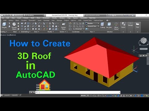 AutoCAD 3D house Roof design | Hip Roof | 3D modeling | Easy method tutorial for beginners.