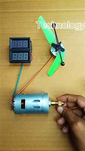 Powerful DC Motor Fan Machine with Digital Voltmeters #shorts #dcmotor #project #science #school