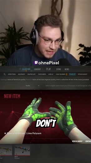 🤯 ohnePixel TRADES UP to FIRST OWNER Lime Polycam Gloves! (Unbelievable)