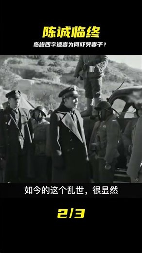 In 1965, Chen Cheng left a four-character will before his death. His wife's expression changed dr...