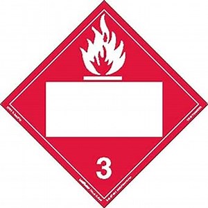 Labelmaster ZRV2B Flammable Liquid Hazmat Placard, Blank, Rigid Vinyl (Pack of 25)
