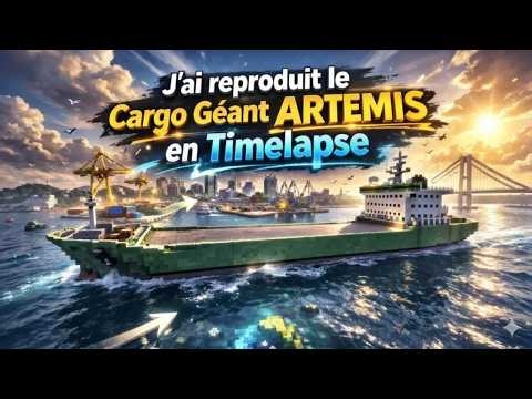 J’ai recréé l’énorme cargo Artemis de Lord Dakr en timelapse Minecraft