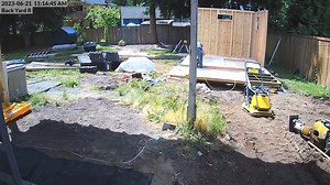 Building the Foster Room, Day 4: Constructing the new foster building The house is almost done. Like all projects, there will be snags! The door turned out to be too small for the opening. The head builder took the blame for that, he said they normally only have 3' exterior doors but somebody put in a normal interior door and he grabbed it by mistake. The other snag may be the pad looks like it's too low - it's below the housing grade by a little bit (which seems to be not ideal) and it's low fo