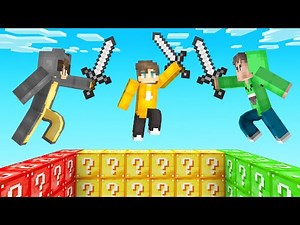Minecraft LUCKY BLOCK WALL BATTLE (1v1v1)