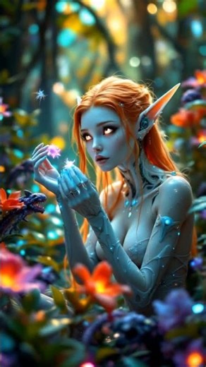 Elf Cyborg Examines Alien Lifeforms | Aetherpunk #SciFi #Shorts #Fantasy #aetherpunk #elves