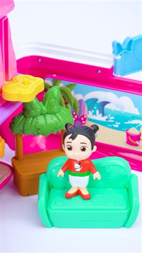 Satisfying with Unboxing & Cocomelon on The Minnie Mouse Cruise Ship Set ASMR