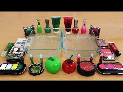 Mixing Makeup Eyeshadow Into Slime ! Red vs Green Special Series Part 3 ! Satisfying Slime Video