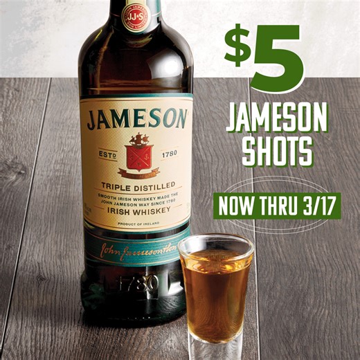 15K views · 22 reactions | Get your green on and stop by for our St. Patrick's Day Deals! Get lucky with $9.99 Fish & Chips, $5 Guinness Draughts, and $5 Jameson shots now through 3/17.  | Ruby Tuesday | Facebook