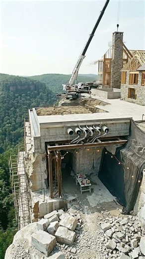 From Empty Cliff to Luxury Waterfall Mansion