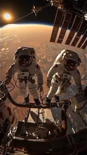 Astronauts Spacewalk Outside ISS | Earth View from 250 km Above 🌍🚀