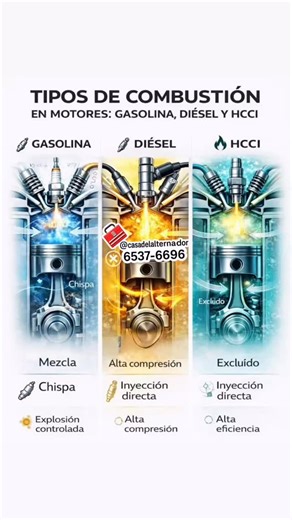 ¿SABÍAS QUE NO TODOS LOS MOTORES QUEMAN EL COMBUSTIBLE DE LA MISMA FORMA? 🔥🚗 ¡Sabías que el tipo de combustión es lo que define cómo funciona un motor, su eficiencia y su consumo! Mucha gente cree que todos los motores trabajan igual, sin saber esto. 📉 Ese funcionamiento interno del motor tiene una causa técnica muy específica: el tipo de combustión. Observa la imagen. Para que un motor genere potencia, la mezcla aire–combustible debe encenderse de una forma determinada según su diseño. En lo
