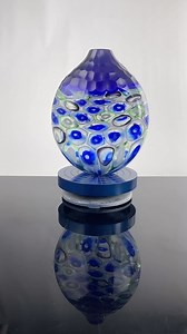 Murrini is little slices or cross sections of glass made from pulled cane and then cut. Here are some fantastic examples of murrini used in these blown vessels by @parkavenueglass Gallery Hours: 10 am to 5 pm Tues thru Sat #thirddegreeglassfactory #murrini #murriniglass | Third Degree Glass Factory