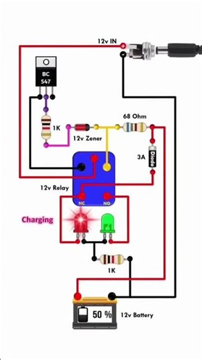 12v battery charger circuit diagram #electrical#electrician#electronic