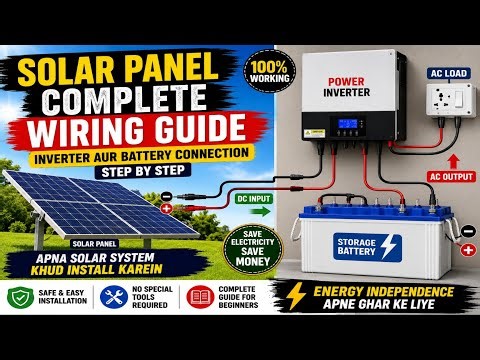 Solar Panel Complete Wiring Guide | Inverter Aur Battery Connection Step By Step 🔋☀️