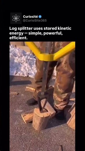 Log Splitter🤯🔥 #physics #woodworking #tools