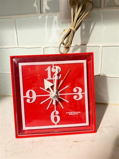 Vintage Westclox Red Electric Wall Clock With Cord | Tart S13-AE - Etsy