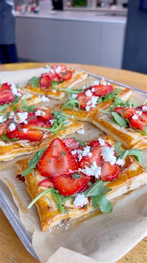Macerated strawberry tarts with balsamic, black pepper and feta crumbs by the team at @gordonramsayacademy !! | Gordon Ramsay