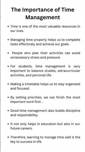 The Importance of Time Management- English