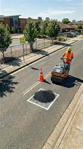 The Fastest Pothole Repair You'll Ever Watch! 🚧⚡