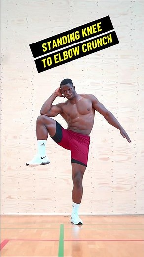 How To Standing Knee to Elbow Crunch