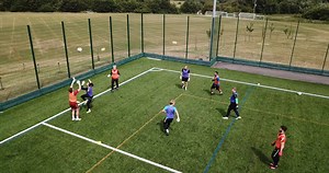 The old throw, head and catch still game but adapted to goalkeeping...