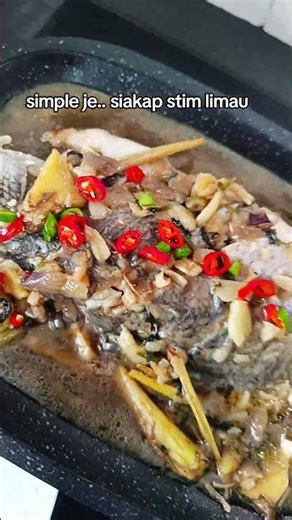 masak ikan siakap stim limau hari ini. ratah pun sedap #ikansiakapstimlimau