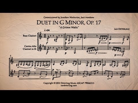 Bass Clarinet and Contra Alto Clarinet Duet in G Minor, Op. 17