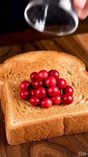 Ai ASMR spreading cherries on bread #shorts #shortvideo #ai #asmr #satisfying #viral
