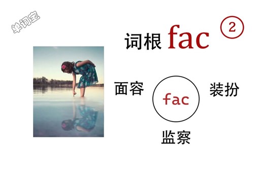 单词face及词根fac：古人没有镜子如何看清自己的脸 face,facial,artifact,factory,fact