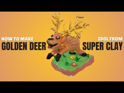 How to Make Little Deer with Clay | DIY Goldern Deer Making from Polymer Clay