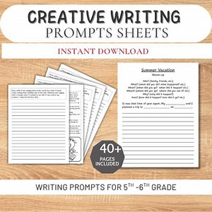 Guided Writing Prompts Worksheets Printable, Creative Prompts for Kids, Daily Journaling, Writing Practice Sheets, Homeschool Language Arts - Etsy