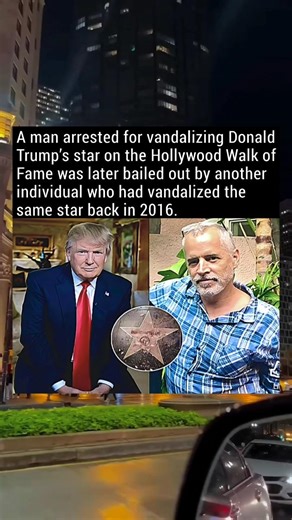 🤯😱Man Who Vandalized Trump’s Star Bailed Out by Past Offender.❤️🥹#shorts