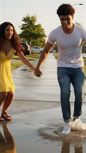 Puddle Jump Challenge Gone Wrong 😂🤣 #funny #couples #fail #shorts