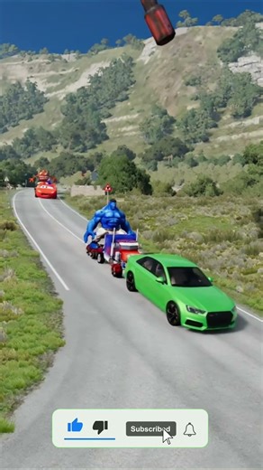 Monster Truck vs Giant Hammer Trap! 😱 Extreme Road Challenge #beamngshorts #gaming #beamngrao