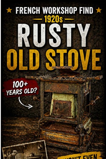 Part2|This 1920s French Stove Was Completely Dead — Let’s See If It Burns Again. I found this forgotten stove in terrible condition… Do you think it will ever burn again?. #americanmemories #oldschoolamerica #restoration #vintagetools #satisfying