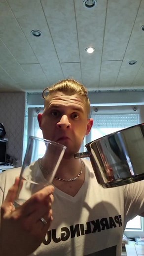 Refreshing Sparkling Drink Preparation in the Kitchen