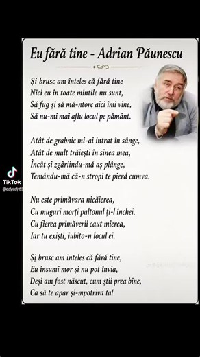 Adrian Păunescu - Eu fără tine TikTok